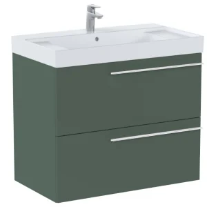 ROCA A851911534 ELLA Zestaw łazienkowy UNIK 80 cm z 2 szufladami Zielony mat - Szafki łazienkowe - miniaturka - grafika 1