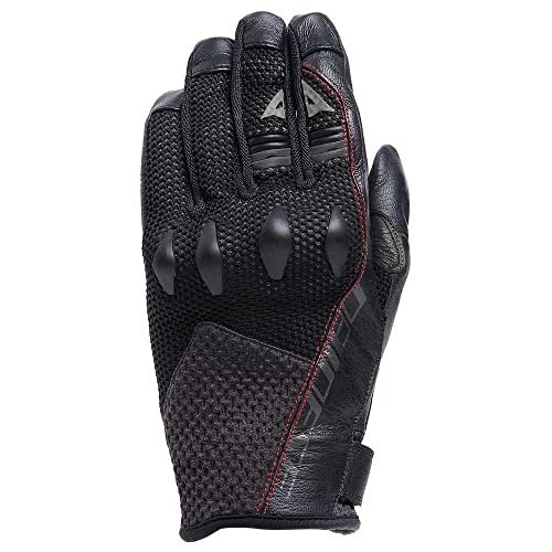 DAINESE - Karakum Ergo-Tek Gloves, Letnie Rękawice Motocyklowe, Tkanina Wentylowana, Rękawice Motocyklowe, Czarny/Czarny, L