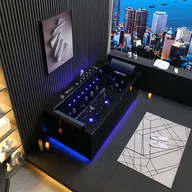 Wanny z hydromasażem - Zepehof Czarna wanna z hydromasażem EB-185 prostokątna - miniaturka - grafika 1