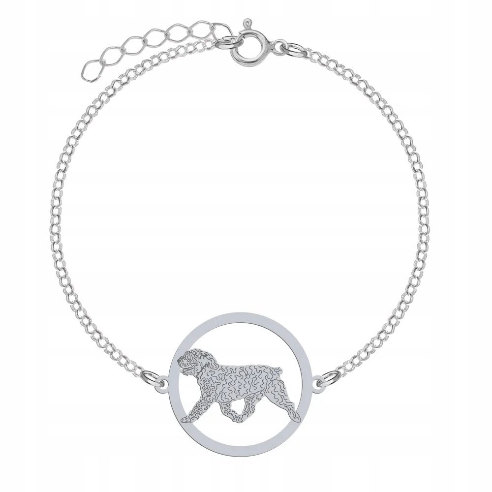 Bransoletka Srebrna z psem Hiszpański Pies Dowodny 925 Kobieta GRAWER