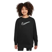 Bluzy dla dziewczynek - Nike Bluza dziecięca unisex Nsw Bf czarny 128 - miniaturka - grafika 1