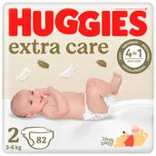 Pieluchy - Pieluszki HUGGIES Extra Care rozmiar 2 (3-6kg) 82 szt - miniaturka - grafika 1