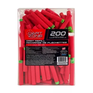 Dart Zone Strzałki Czerwone Miękka Główka 200 szt 6206 - Zabawki militarne - miniaturka - grafika 1