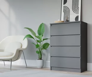 KOMODA 4 SZUFLADY ANTRACYT - Komody - miniaturka - grafika 1