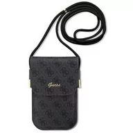 Etui i futerały do telefonów - Guess PU 4G Metal Logo Script Phone Bag GUOWBP4SNSK Czarne - miniaturka - grafika 1