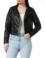 Kurtki damskie - VERO MODA Damska kurtka powlekana motocyklista, czarny, M - miniaturka - grafika 1