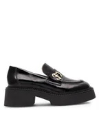 Półbuty damskie - Eva Minge Loafersy LAGOA-24750 Czarny - miniaturka - grafika 1