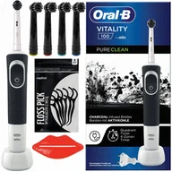 Końcówki do szczoteczek elektrycznych - Szczoteczka Oral-B Vitality 100 Pure Clean Black + 4 końcówki zamienne Precision EB17-P czarne z węgla aktywnego + akcesoria - miniaturka - grafika 1