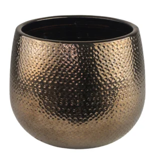 Osłonka ceramiczna GABRIEL złota DHG - Donice - miniaturka - grafika 1