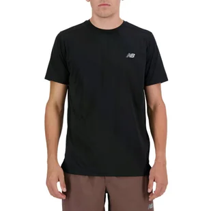 Koszulka męska NB MT41222BK S/S NEW BALANCE RUN T-SHIR BK Czarna - Koszulki męskie - miniaturka - grafika 1