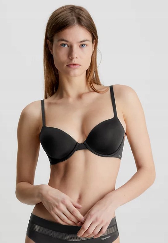 CALVIN KLEIN BIUSTONOSZ USZTYWNIANY CZARNY GŁADKI 75C 2A2F3_B* TIA