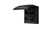 Gniazdka elektryczne - Kontakt Simon Simon Aquaclick Gniazdo IP44, 4-krotne z uziem., klapka w kolorze czarny ACGZ4C/49 ACGZ4C/49 - miniaturka - grafika 1