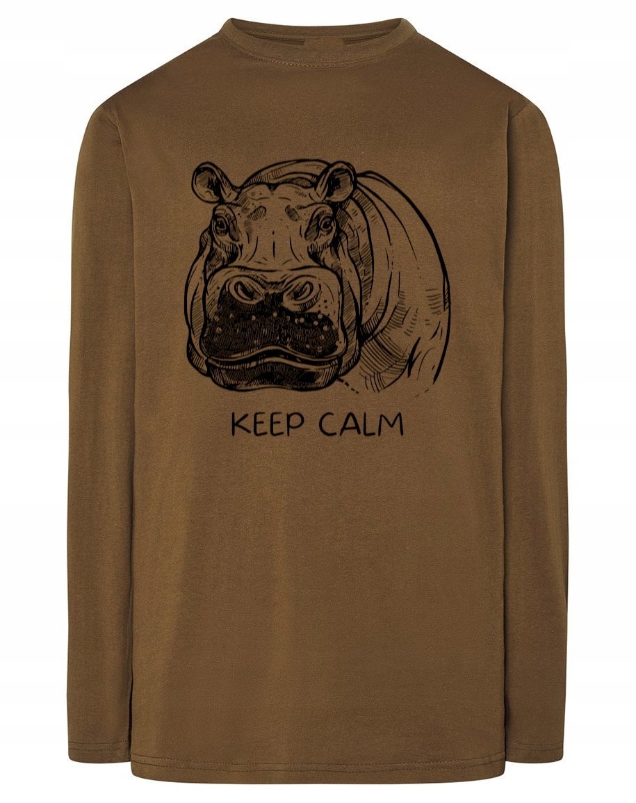 Longsleeve męski nadruk hipopotam KEEP CALM r.XXL