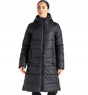 Kurtki damskie - Damska kurtka zimowa długi płaszcz Dare2b DWN451 800 czarny S - miniaturka - grafika 1