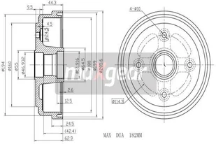 MAXGEAR BĘBEN H-CA DAEWOO D-TICO 19-1049 - Bębny hamulcowe - miniaturka - grafika 1