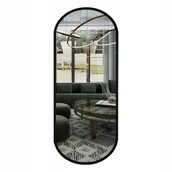Lustra - LUSTRO OWALNE CZARNE ŁAZIENKOWE ŚCIENNE W RAMIE 80X45 CM PION I POZIOM - miniaturka - grafika 1