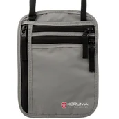 Etui na dokumenty i karty - Dyskretna saszetka na pieniądze oraz paszport z ochroną RFID (Jasny szary) - miniaturka - grafika 1