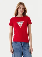 Koszulki i topy damskie - Guess Jeans T-Shirt W4YI04 J1314 Czerwony Slim Fit - miniaturka - grafika 1