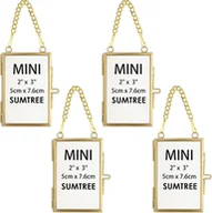 Ramki na zdjęcia - Sumtree 4-Częściowa Mini Prostokątna Ramka Na Zdjęcia Wykonana Z Metalu I Szkła, Wisząca Szklana Ramka 5X7,6Cm - miniaturka - grafika 1