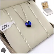 Biżuteria dla dzieci - SREBRNY NASZYJNIK SWAROVSKI SERCE KOMUNIA + GRAWER NA PREZENT DLA MAMY - miniaturka - grafika 1