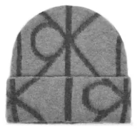 Czapki męskie - Czapka Calvin Klein Emblem Aop Brushed LV04D8071G Szary - miniaturka - grafika 1