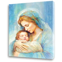 Obraz religijny na płótnie Matka Boża z Dzieciątkiem Jezus - Ikony i obrazy sakralne - miniaturka - grafika 1