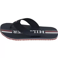 Klapki i japonki męskie - Tommy Hilfiger Męskie klapki plażowe z flagą korporacyjną, Pustynne niebo, 40 EU - miniaturka - grafika 1