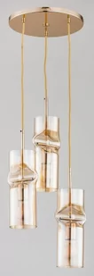 Alfa Kapris lampa wisząca 3-punktowa złota 61015 - Lampy sufitowe - miniaturka - grafika 1
