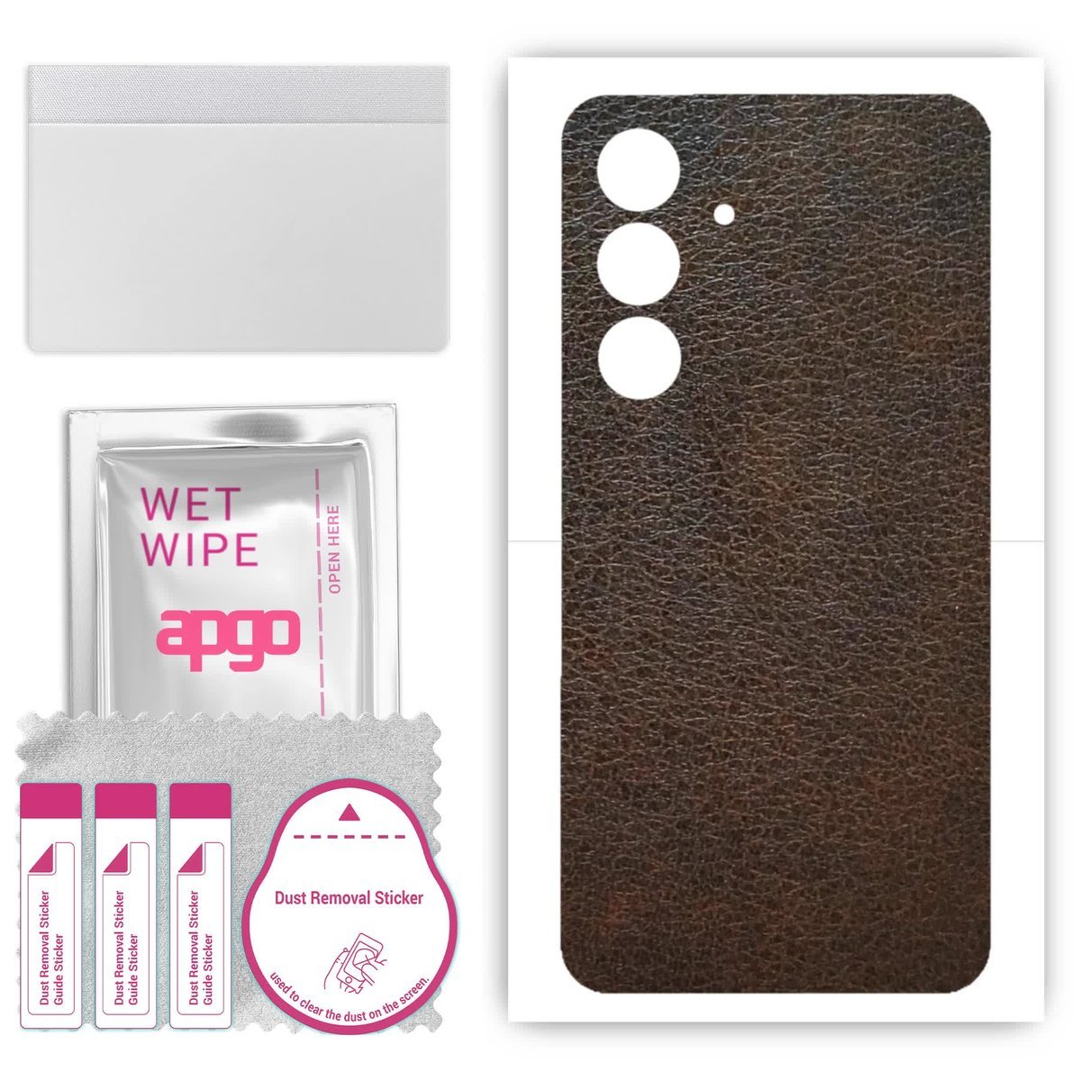 Folia naklejka skórka strukturalna na TYŁ do Samsung Galaxy F55 - Skóra Brązowa - apgo SKINS