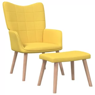 Fotel z podnóżkiem, musztardowy żółty, 61,5x69x95, - Fotele - miniaturka - grafika 1