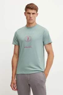 Helly Hansen t-shirt bawełniany męski kolor zielony wzorzysty - Koszulki męskie - miniaturka - grafika 1
