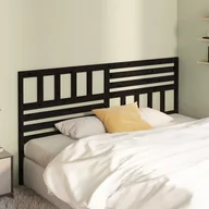 Inne meble do sypialni - Lumarko Wezgłowie łóżka, czarne, 186x4x100 cm, lite drewno sosnowe - miniaturka - grafika 1