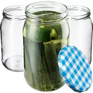 Słoiki Niva 760ml 24 szt. 82mm + wieczka "Niebieska Krata" - Pojemniki kuchenne Słoiki Niva 760ml 24 szt. 82mm + wieczka "Niebieska Krata" - Pojemniki kuchenne - miniaturka - grafika 1