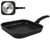 Patelnie - Patelnia grillowa grill 26x26 cm granitowa GRANDE 112969 - miniaturka - grafika 1