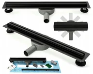 Odpływy liniowe - Rea Cienki odpływ liniowy 80 cm Pro Slim Czarny UZYSKAJ 5 % RABATU NA ZAKUP G8902 - miniaturka - grafika 1