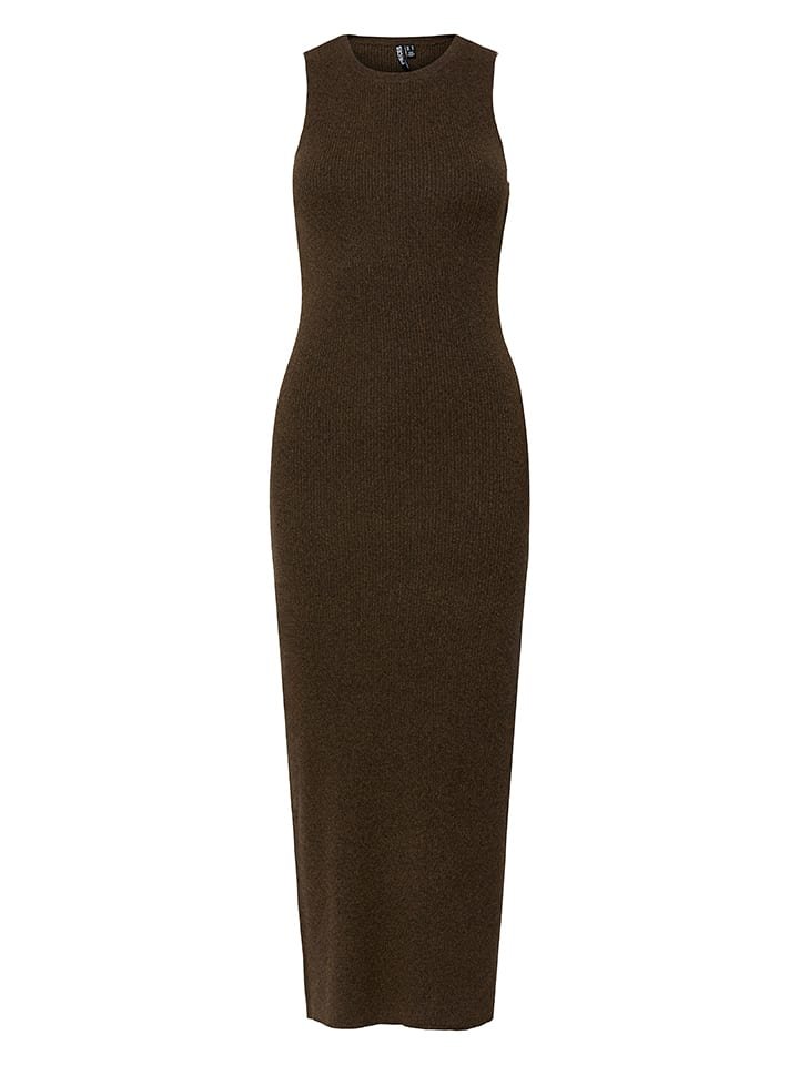 Pieces Sukienka dzianinowa w kolorze brązowym