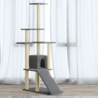 Drapaki dla kotów - shumee shumee Drapak dla kota ze słupkami sizalowymi jasnoszary 155 cm - miniaturka - grafika 1