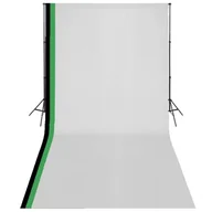 Akcesoria fotograficzne - vidaXL Zestaw fotograficzny z 3 tłami z bawełny i stelażem 3x6 m 275420 - miniaturka - grafika 1