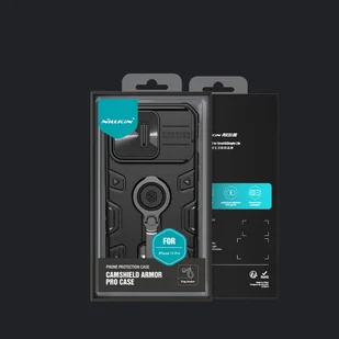 Nillkin CamShield Armor Pro Case etui iPhone 14 Pro pancerny pokrowiec podstawka ring czarny - Etui i futerały do telefonów - miniaturka - grafika 5