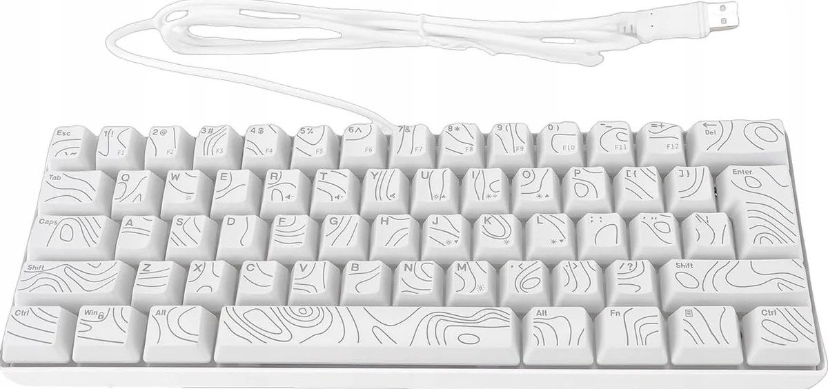 KLAWIATURA MECHANICZNA 61 KLAWISZY RGB KOMPAKTOWA ULTRACIENKA PRZEWODOWA