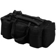 Torby sportowe - vidaXL Torba wojskowa 3-w-1, worek w stylu militarnym, 90 L, czarna - miniaturka - grafika 1