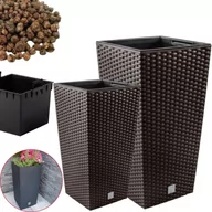 Donice - 2x Doniczka wysoka DRTS + wkład, keramzyt 2l Zestaw Donica 2szt - miniaturka - grafika 1