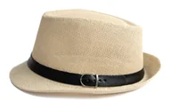 Czapki męskie - Kapelusz Damski Męski Trilby Słomkowy Plażowy Miejski Lekki Letni Beżowy 56 - miniaturka - grafika 1