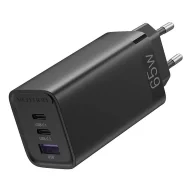 Ładowarki do telefonów - Ładowarka Sieciowa Vention FEDB0-EU 2xUSB-C USB-A GaN 65W Czarna - miniaturka - grafika 1