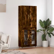Witryny - vidaXL Witrynka przydymiony dąb 69,5x34x180 cm materiał drewnopochodny - miniaturka - grafika 1