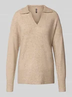 Swetry damskie - Sweter z dzianiny o kroju regular fit z dodatkiem wełny model ‘MALOU’ - miniaturka - grafika 1