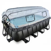 Baseny ogrodowe - Exit Basen ogrodowy stelażowy 400x200x100 cm kopuła - miniaturka - grafika 1