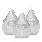 Świece - Zestaw świeczek świątecznych skrzaty 3 szt srebrne - miniaturka - grafika 1
