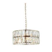 Lampy sufitowe - LAMPA WISZĄCA INTERO GOLD S złota oprawa kryształowy klosz styl glamour - miniaturka - grafika 1