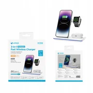 Ładowarki do telefonów - Ładowarka indukcyjna magnetyczna do IPHONE 12 13 14 15 APPLE iWATCH 3w1 15W - miniaturka - grafika 1